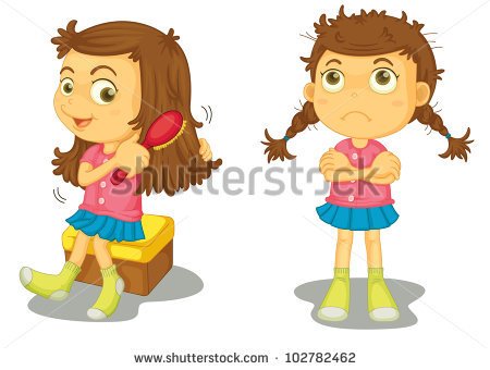 Illustration Of Clean And Dirty Girl   Eps Vector Format Also