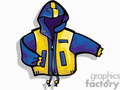 Kid Coat Clipart Blue And Gold Hooded Jacket