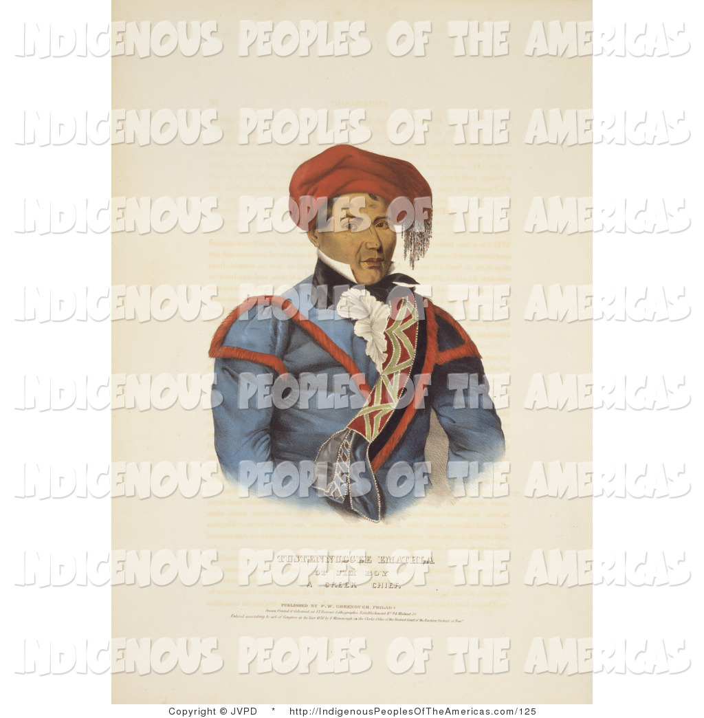 Larger Preview  Clipart Of A Creek Native American Indian Chief    