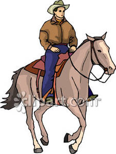 Man Riding A Horse   Royalty Free Clipart Picture