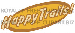 Orange And Brown Happy Trails Sign Clipart Illustration   Image 14807