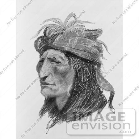 Portrait Of A Creek Native American    7310 By Jvpd   Royalty Free    
