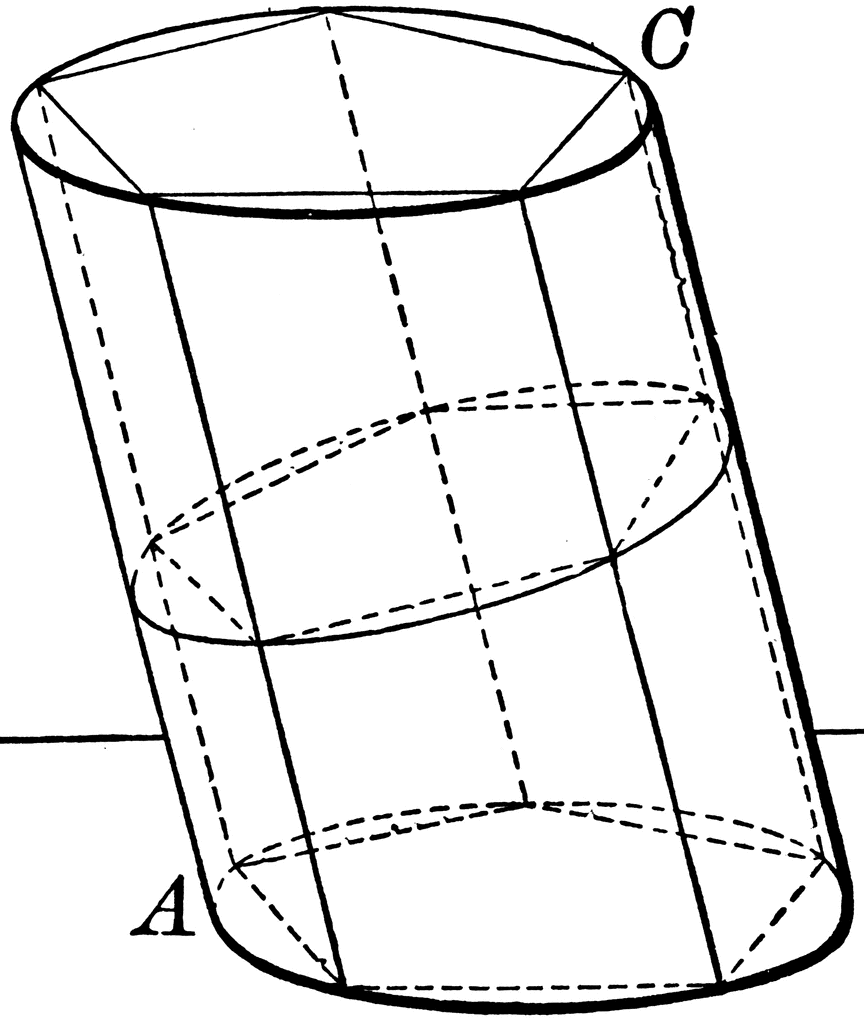 Prism Inscribed In Cylinder   Clipart Etc