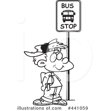 Royalty Free Rf Bus Stop Clipart Illustration By Ron Leishman
