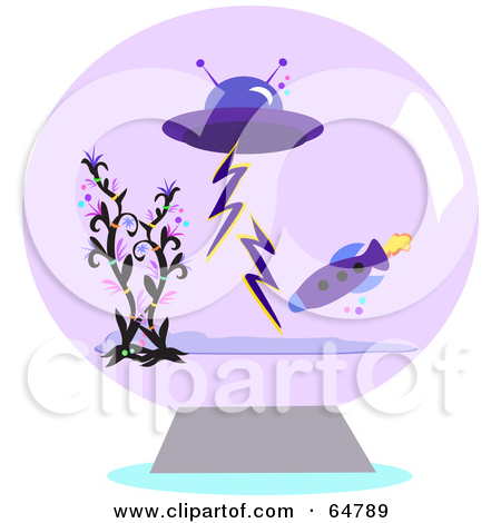 Royalty Free Vector Clip Art Illustration Of A Globe Of Ufos By