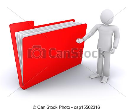 Stock Illustration   Man With A Folder In Which The Stack Of Papers