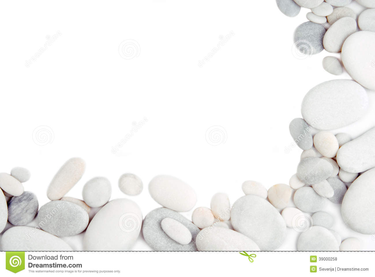 White Pebble Stone Frame Border Stock Photo   Image  39000258