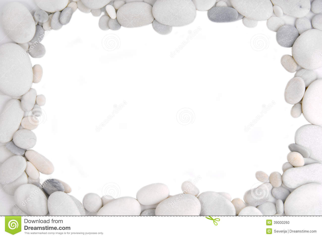 White Pebble Stone Frame Border Stock Photo   Image  39000260