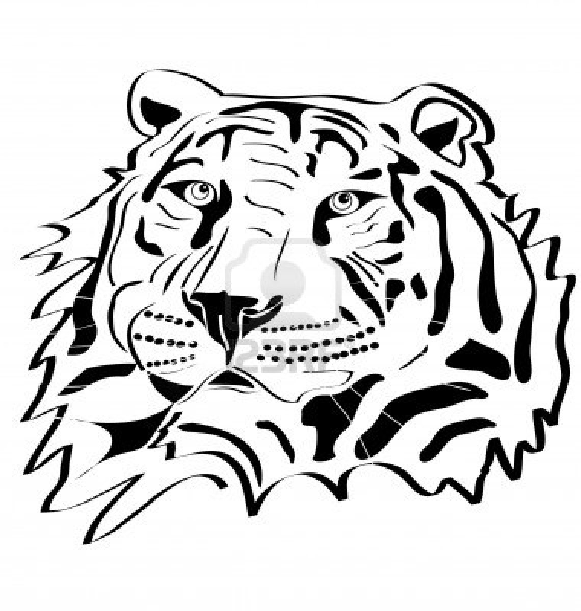 100 Desenhos De Tigres   13122989 Tiger Head Tattoo Silhouette
