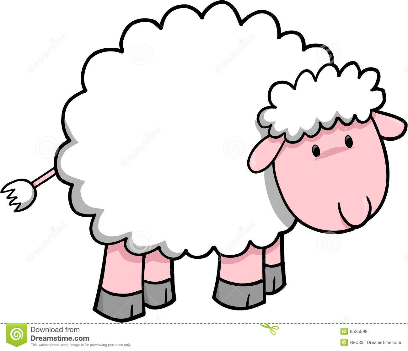 Baby Lamb Clipart Sheep Vector Illustration