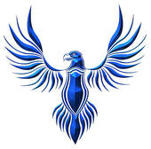 Blue Chromed Hawk Illustration   Clipart Graphic