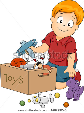 Boy Picking Up Toys Clipart Illustration Of Kid Boy