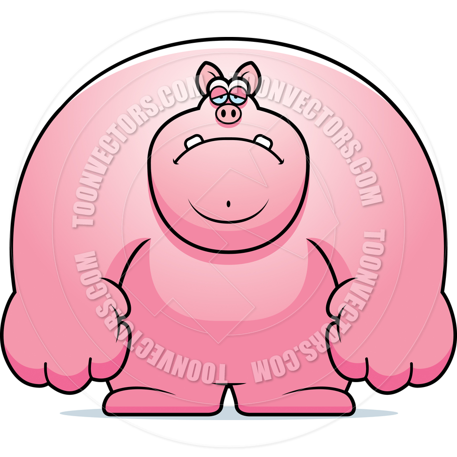 Cartoon Sad Pig
