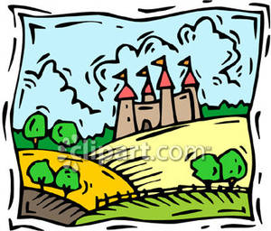 Castle In The Distance   Royalty Free Clipart Picture
