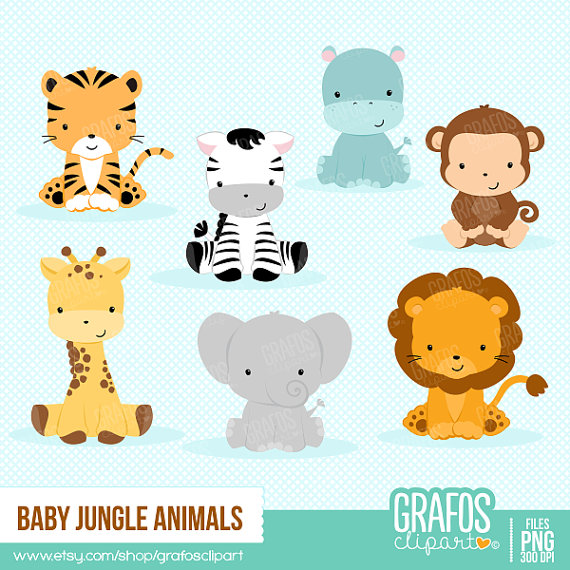 Clipart Set Animals Clipart Zoo Clipart Jungle Clipart Baby Shower