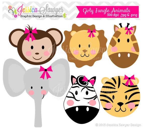 Download Girls Jungle Animal Clipart Girly Jungle Clip Art For Baby