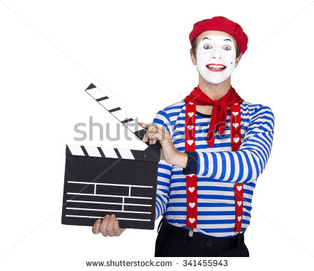 Emotional Funny Mime Actor Wearing Sailor Suit Red Beret Posing On    