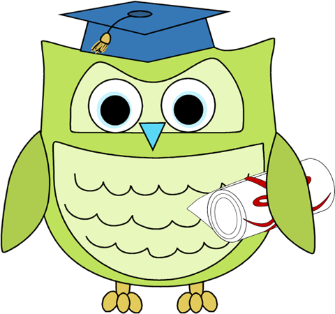 Graduation Owl With Diploma Clip Art Image   Owl Wearing A Graduation