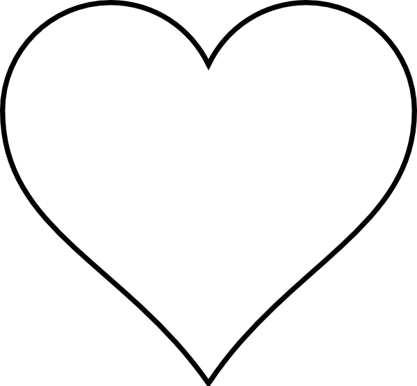 Heart Outline In Black Clip Art At Clker Com   Vector Clip Art Online    