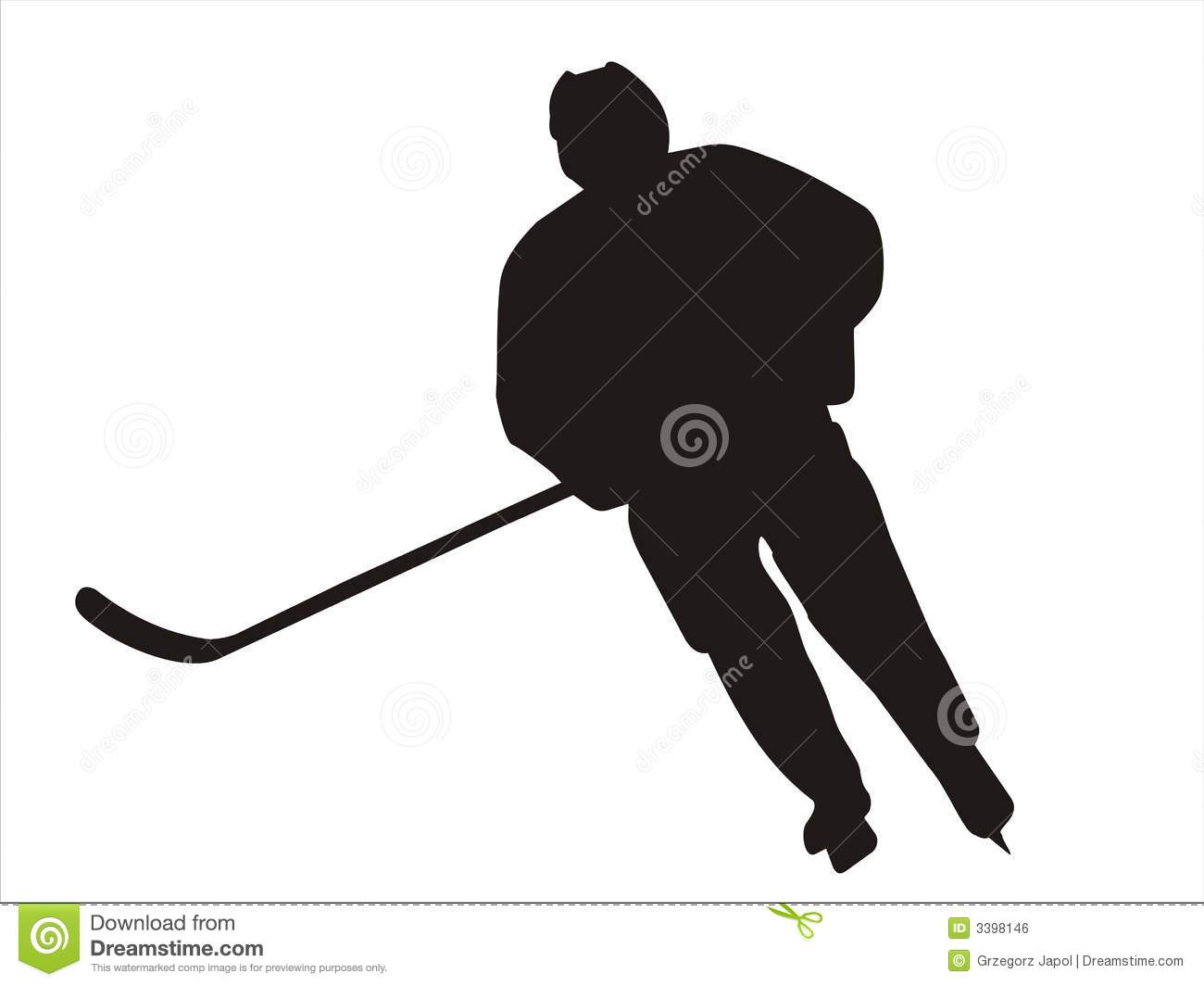 Hockey Player Silhouette Royalty Free Stock Image   Image  3398146