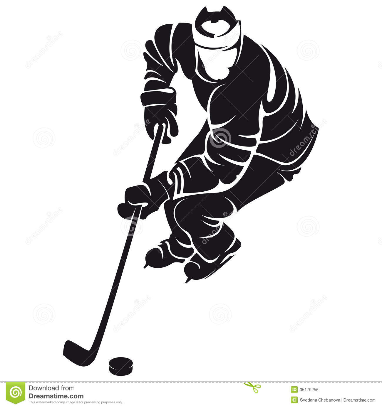 Joueur De Hockey Silhouette Image Libre De Droits   Image  35179256