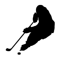 Life Size Winter Sport Silhouettes Wall Decals  Hockey Player