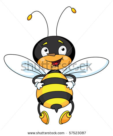 Of A Happy Honeybee Full Of Honey In A Vector Clip Art Illustration