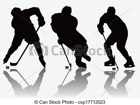Of Ice Hockey Players Silhouette Csp17712023   Search Clipart