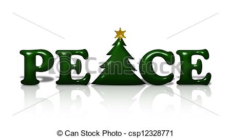 Peace In Green With A Christmas Tree For Letter A Peace At Christmas