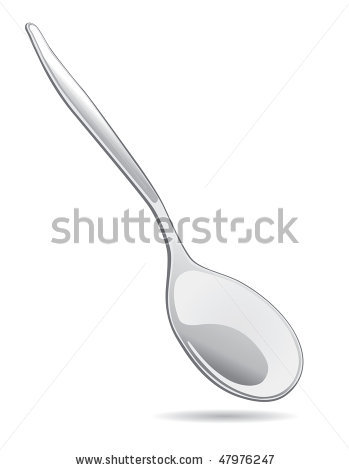 Picture Of A Silver Spoon On A White Background In A Vector Clip Art