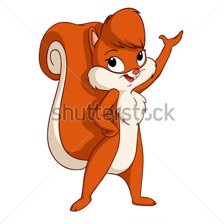 Related Pictures Cartoon Cute Squirrel Holding Acorn Branch Royalty