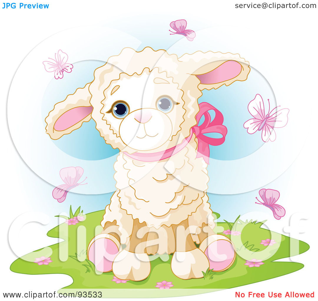 Royalty Free  Rf  Clipart Illustration Of A Cute Baby Lamb Surrounded