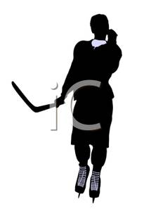 Silhouette Of A Hockey Player Royalty Free Clipart Picture