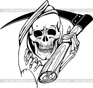 Skull Death Tattoo   Vector Clipart