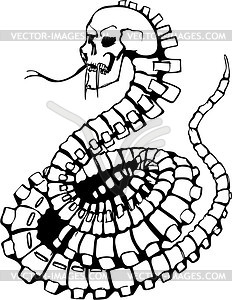 Skull Snake Tattoo   Vector Clipart