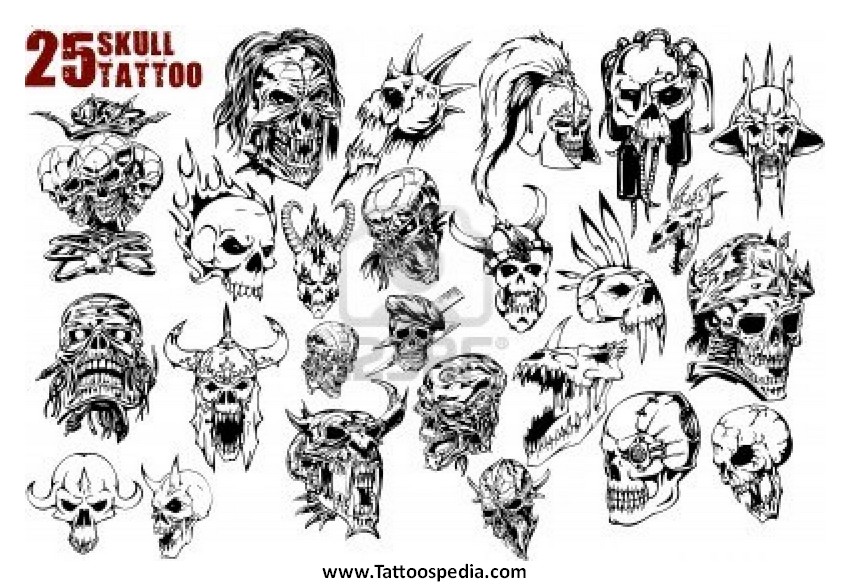 Skull Tattoo Clipart 1