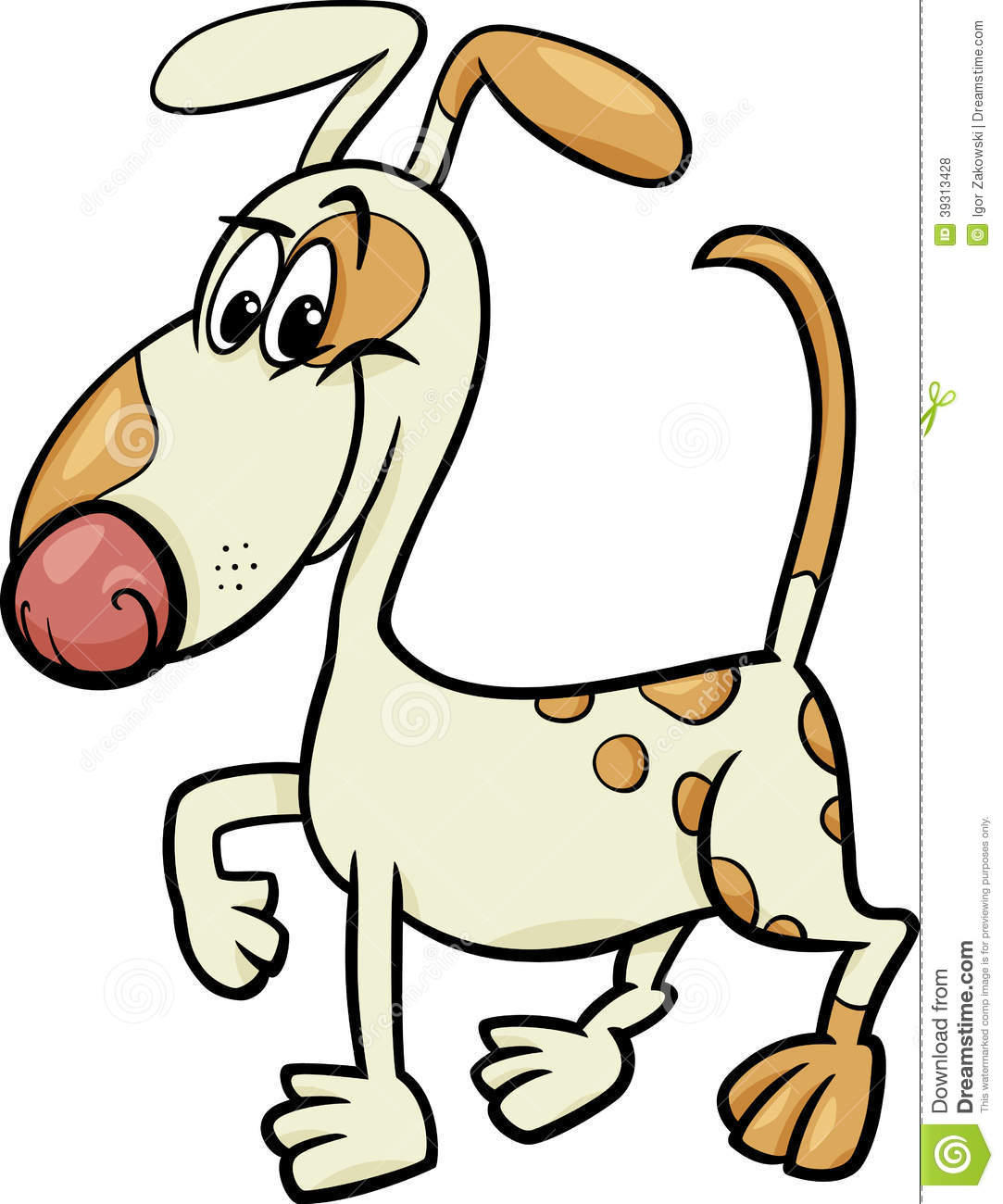 Spotted Dog Cartoon Illustration Stock Vector   Image  39313428