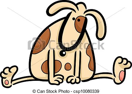 Vector   Cartoon Doodle Of Cute Spotted Dog   Stock Illustration