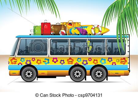 Vector   Trip On Bus   Stock Illustration Royalty Free Illustrations
