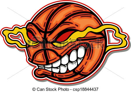 Vectors Of Basketball With Mean Cartoon Face And Big Teeth Csp18844437    