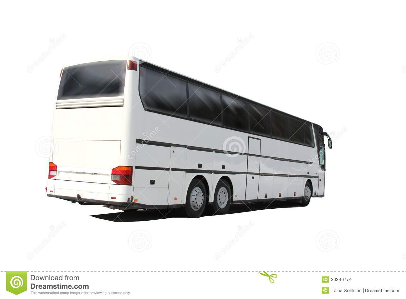 White Tour Bus Isolated Over White Stock Images   Image  30340774