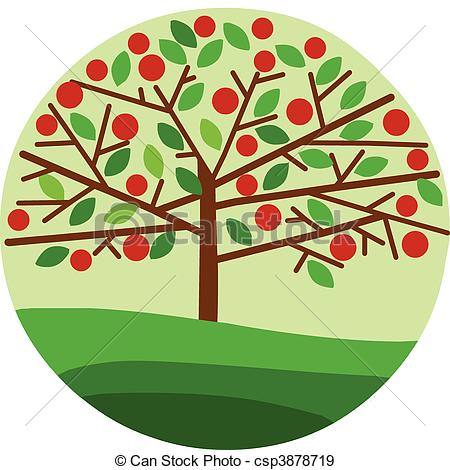 Apple Seedling Clipart Red Apple Tree On Green