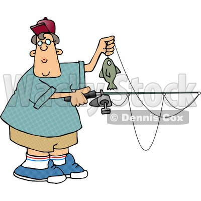 Boy Holding A Fish And Fishing Pole Clipart   Djart  4211
