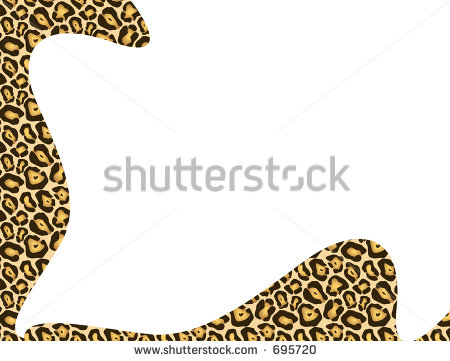 Cheetah Print Border Clip Art Frame In Leopard Print   Stock
