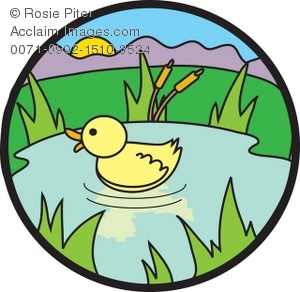 Clipart Illustration Of A Duck In A Pond