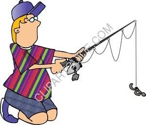 Clipart Of Boy With A Fishing Pole