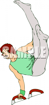 Clipart Picture Of A Male Gymnast On A Pommel Horse