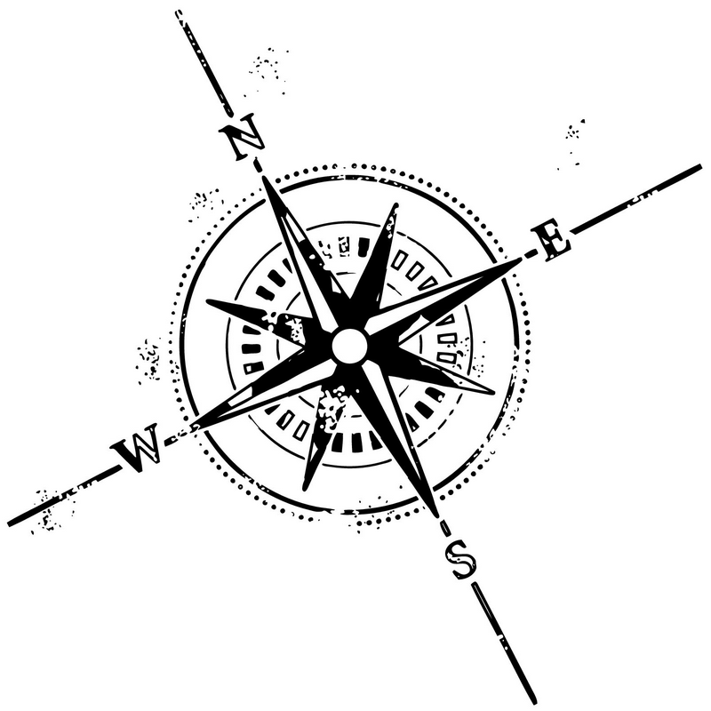 Distressed Compass Rose   Nautical Tattoo Symbols   Free Tattoo