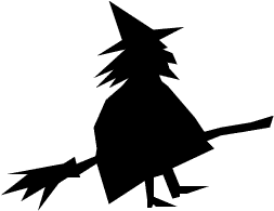 Free Clipart Of Broomstick Clipart Of A Black Silhouette Of A Fat