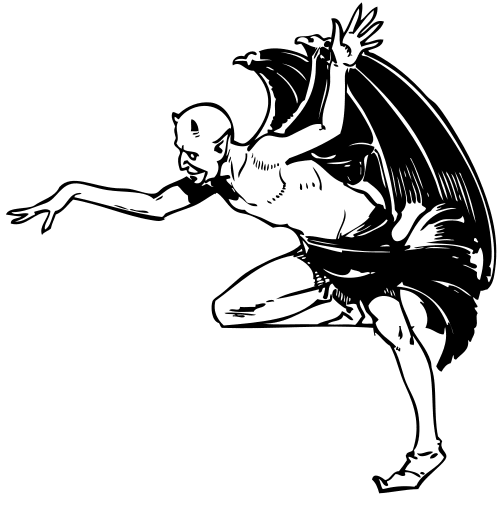 Free Clipart Of Demon Clipart Of A Black And White Picture Of